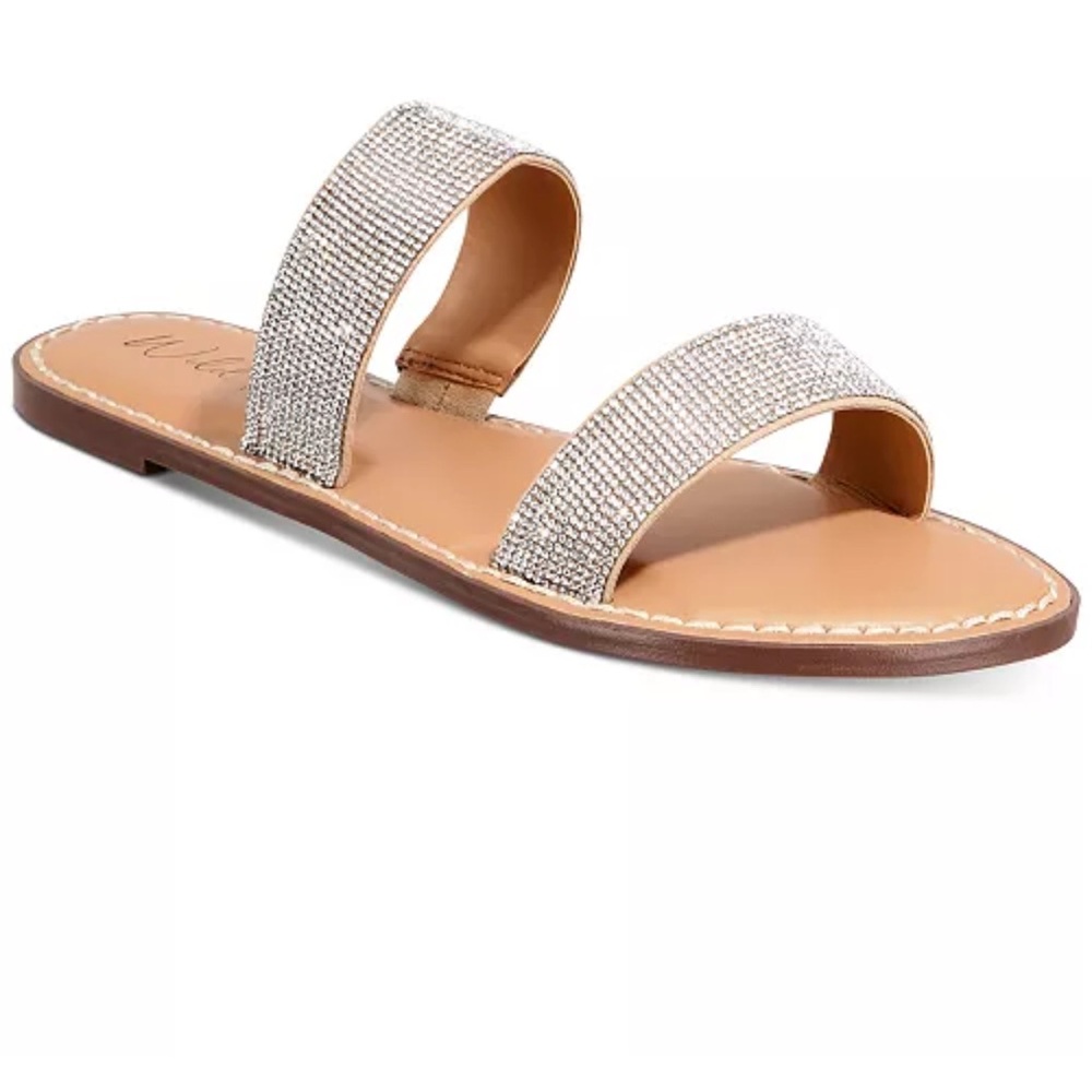 Sparkling Silver Bling Slide-On Sandals